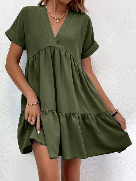 V-neck Tiered Dress