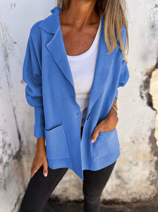 Versatile Long Sleeve Jacket With Pockets