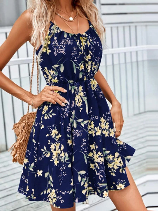 Floral Print Fit & Flare Short Dress