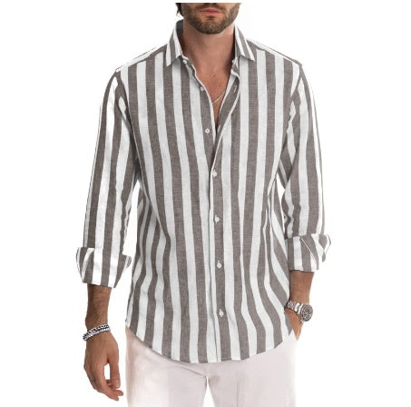 Striped Long-sleeved Casual Shirt