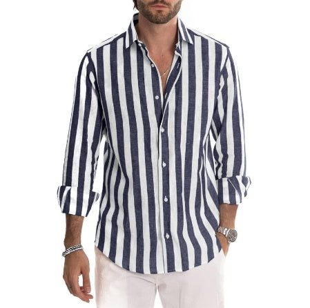 Striped Long-sleeved Casual Shirt