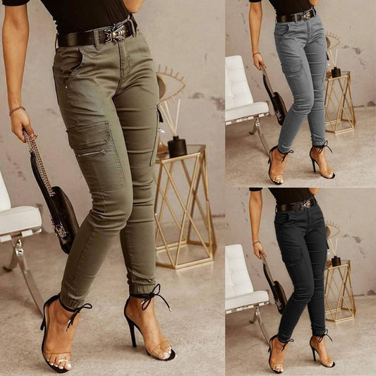 Low-waisted Buttons Trousers with Pockets