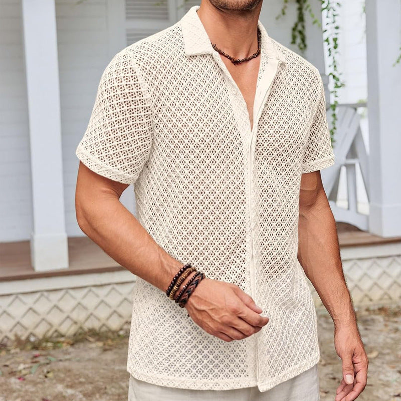Summer Mesh Short Sleeve Shirt