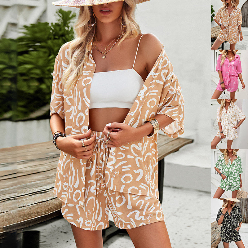 Printed Shirt & Shorts Co-ord Set