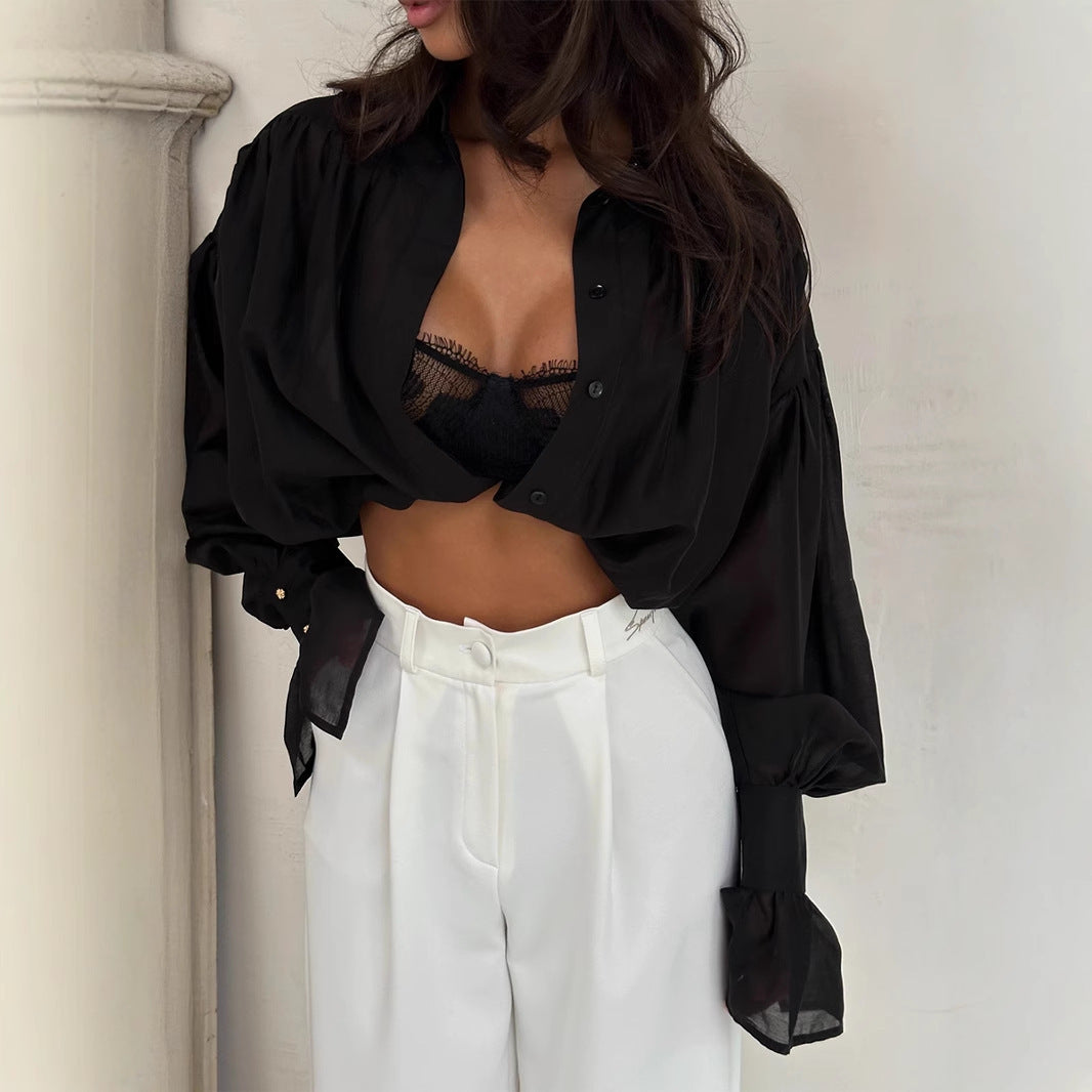 French Lantern Sleeve Shirt