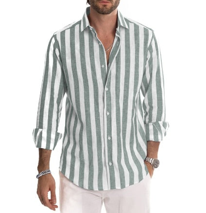 Striped Long-sleeved Casual Shirt