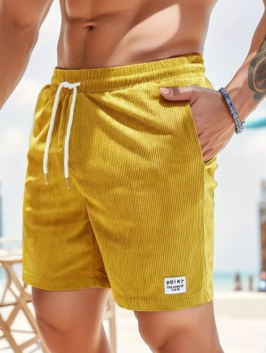 Mens Drawstring Corduroy Shorts