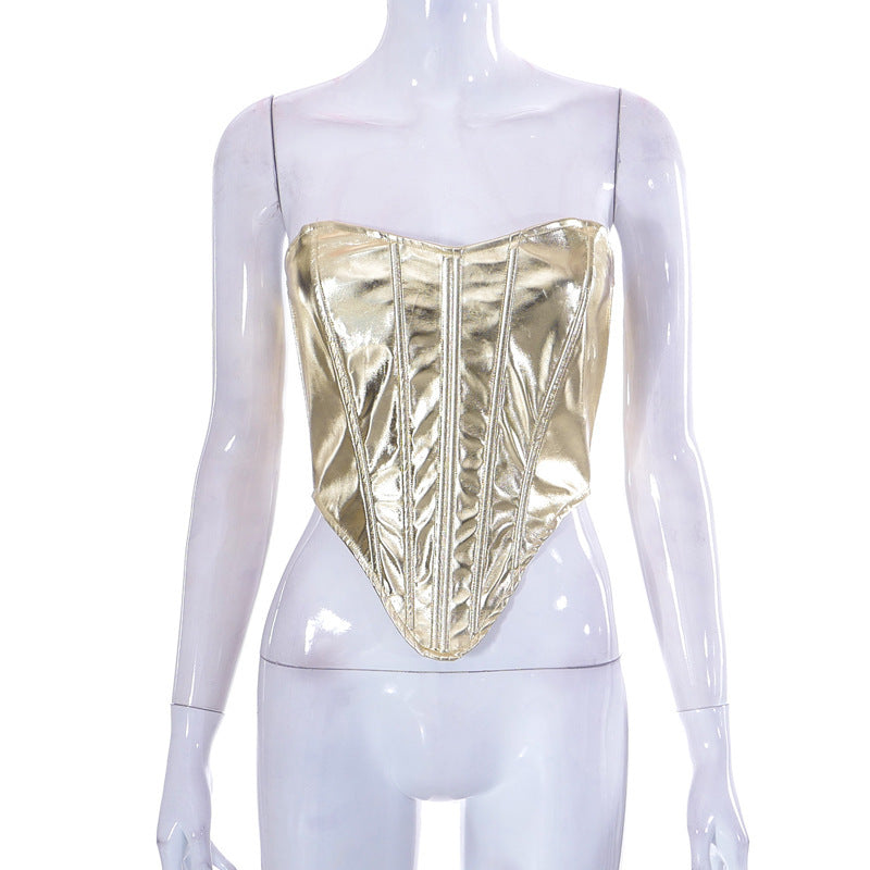 Metallic Corset Top