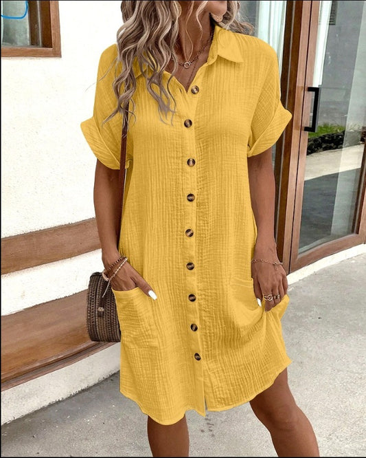 Short Sleeve Shirt Dress