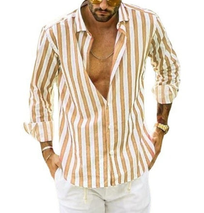 Striped Long-sleeved Casual Shirt