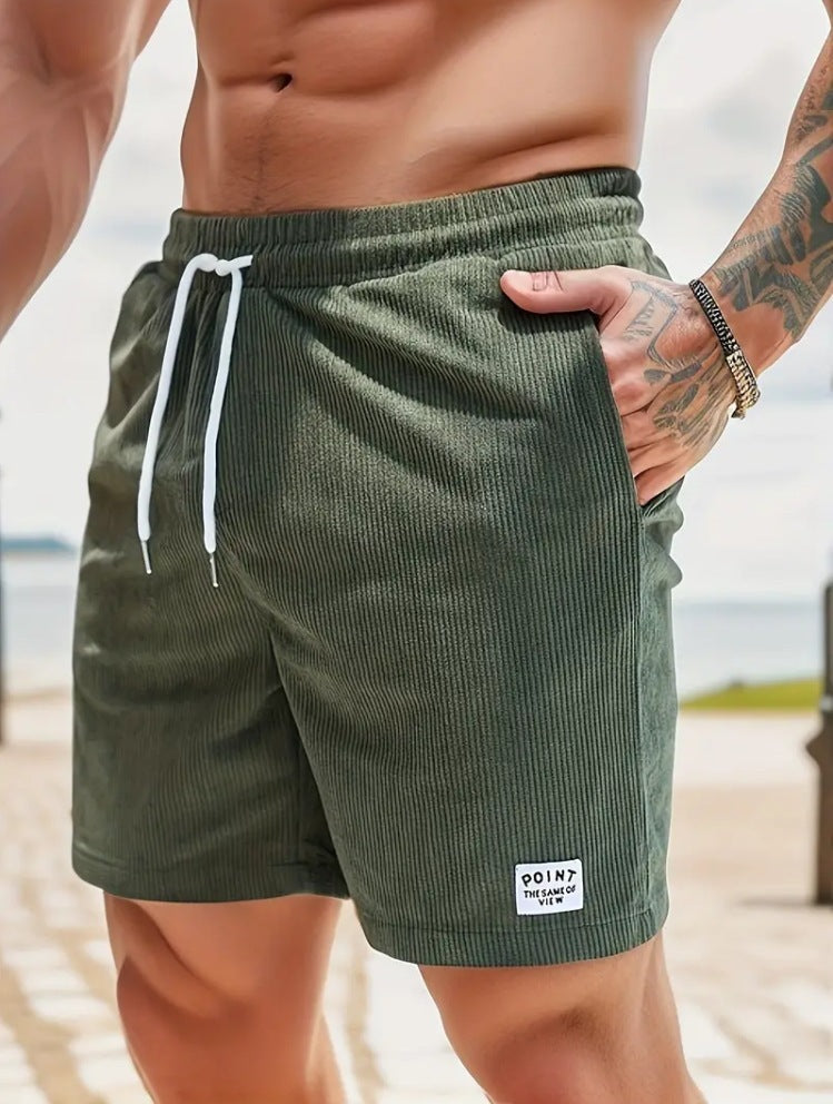 Mens Drawstring Corduroy Shorts