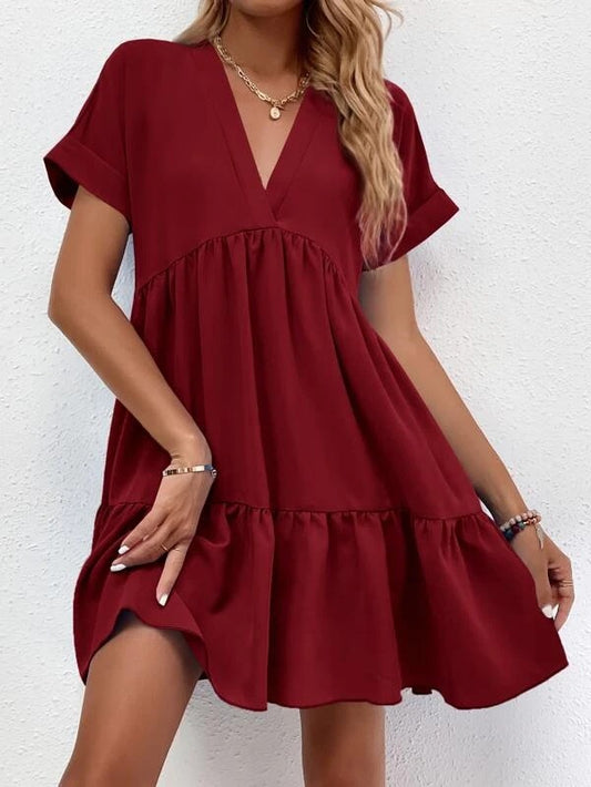 V-neck Tiered Dress