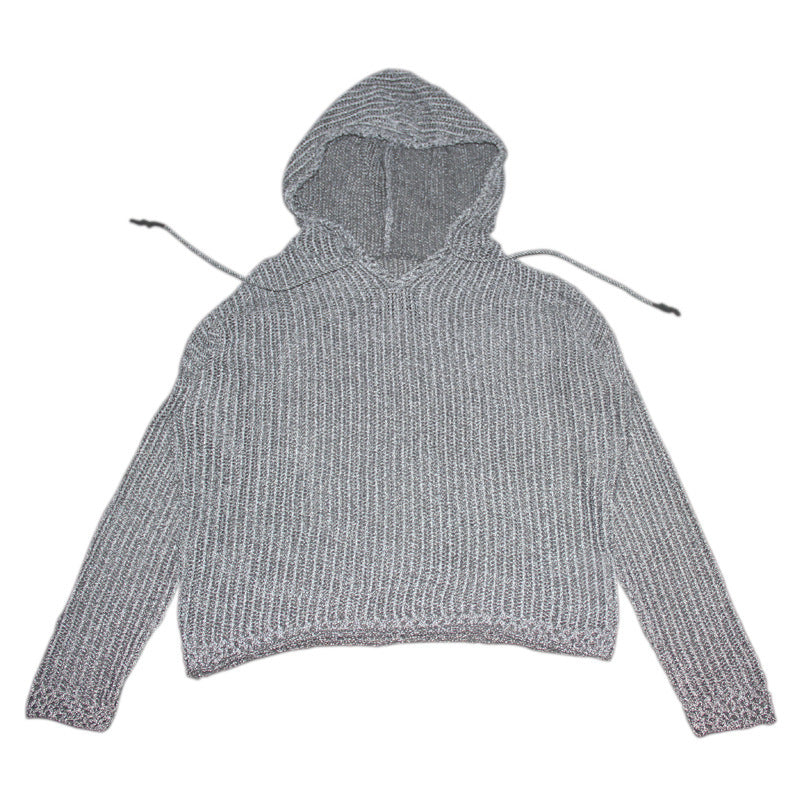 Unisex Reflective Knitted Hooded Sweater