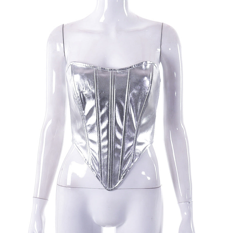 Metallic Corset Top