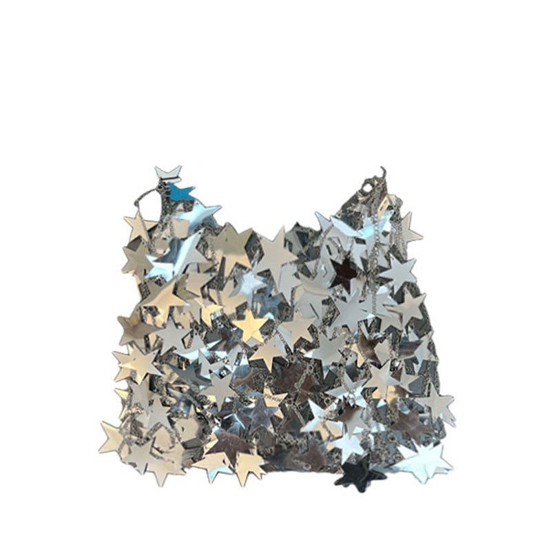 Metallic Five-pointed Star Skirt& Top Co-ord Set