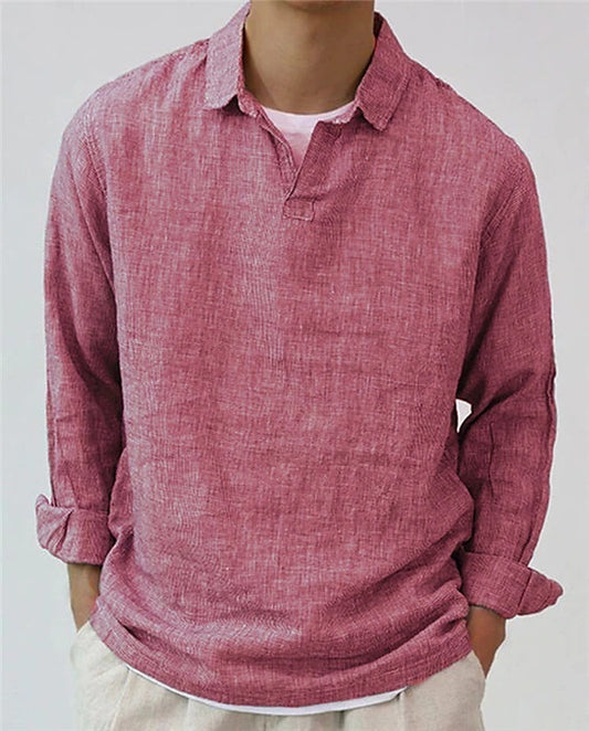 Solid Color Long Sleeve Pullover Shirt